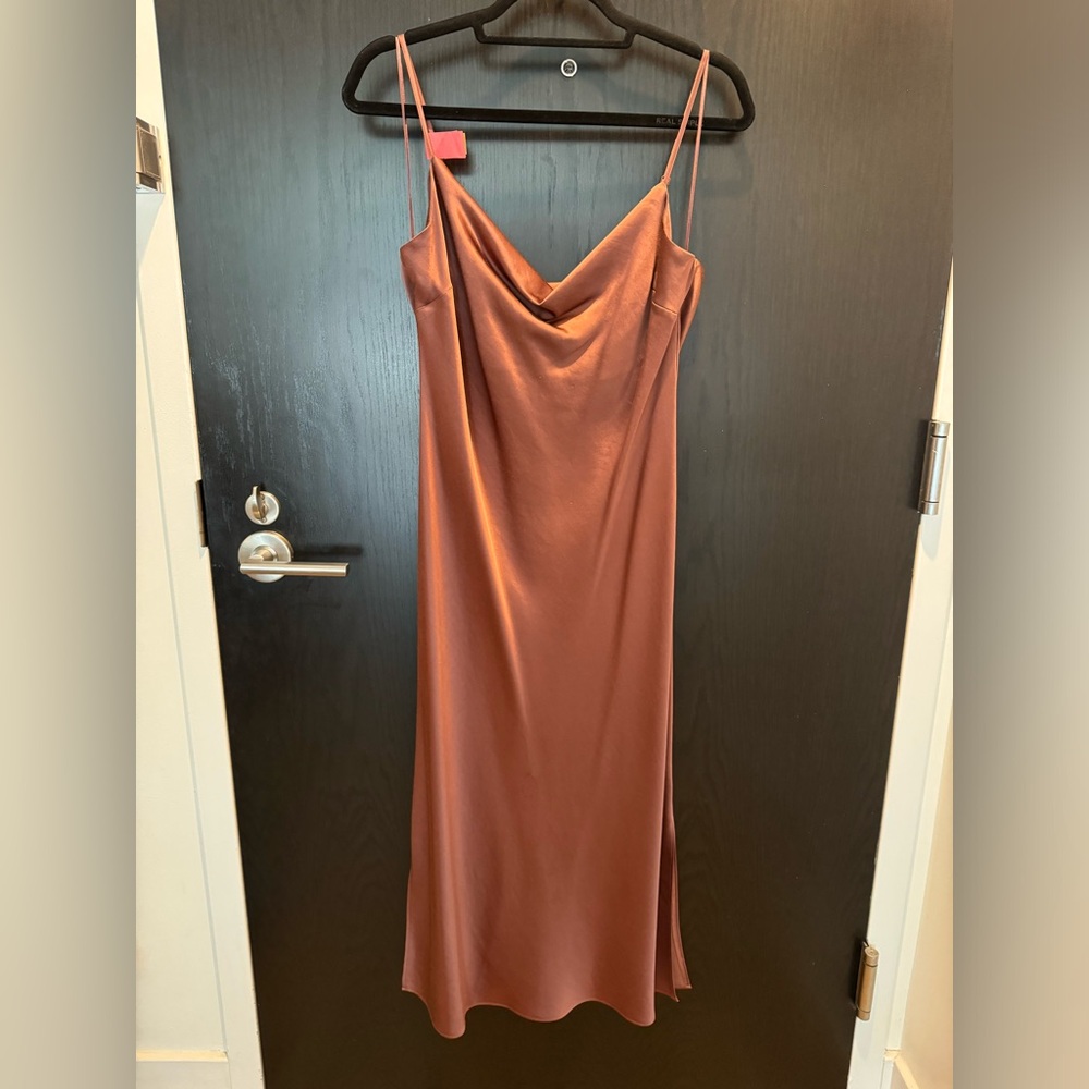 Express Satin Cowl Neck Midi Slip Dress